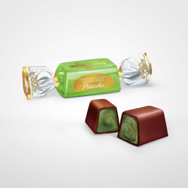 Praline di Cioccolato al Latte Con Morbido Ripieno al Pistacchio - Baratti & Milano 500g
