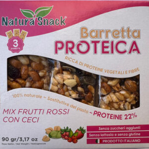 BARRETTE PROTEICHE MIX FRUTTI ROSSI CON CECI-DOLCIDEA
