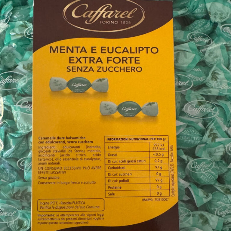 CARAMELLE BALSAMICHE ALLA MENTA ED EUCALYPTUS CAFFAREL 1 KG