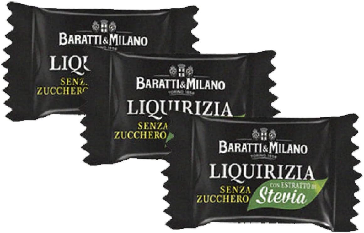 CARAMELLE LIQUIRIZIA MORA SENZA ZUCCHERO CON STEVIA 500 G- BARATTI E MILANO