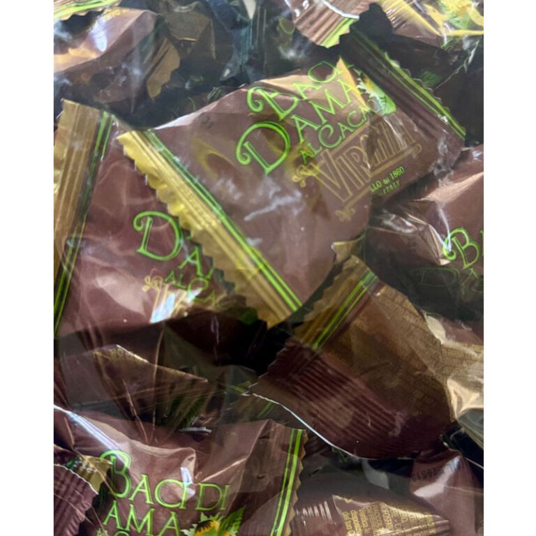 BACI DI DAMA AL CACAO, NOCCIOLE E CIOCCOLATO FONDENTE 450 GR- AMARETTI VIRGINIA