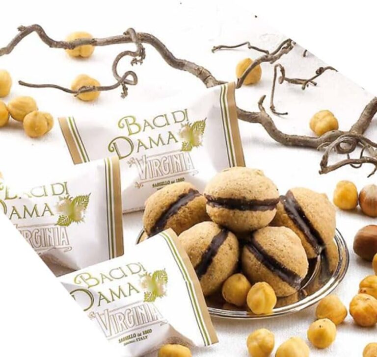 BACI DI DAMA NOCCIOLA E CIOCCOLATO FONDENTE 450 GR- AMARETTI VIRGINIA
