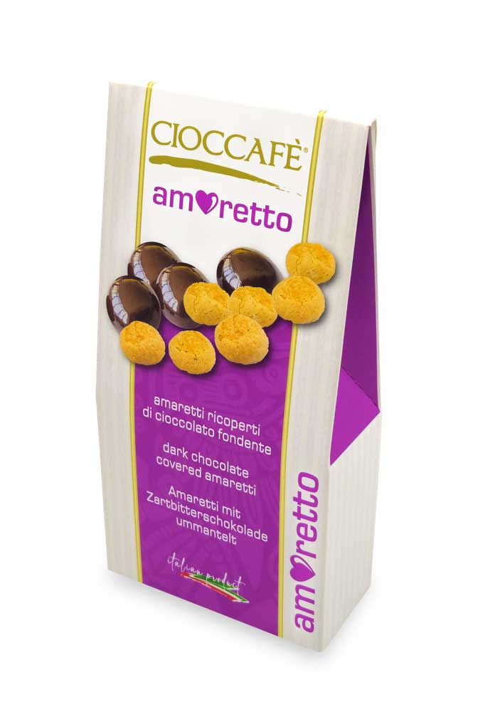 AMORETTO MINIAMARETTI RICOPERTI DI CIOCCOLATO FONDENTE 125G- CIOCCAFE'