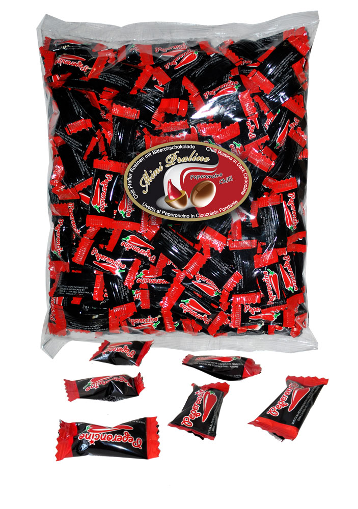 HARD UVETTA AL PEPERONCINO RICOPERTA DI CICCOLATO FONDENTE 500GR- CIOCCAFE’